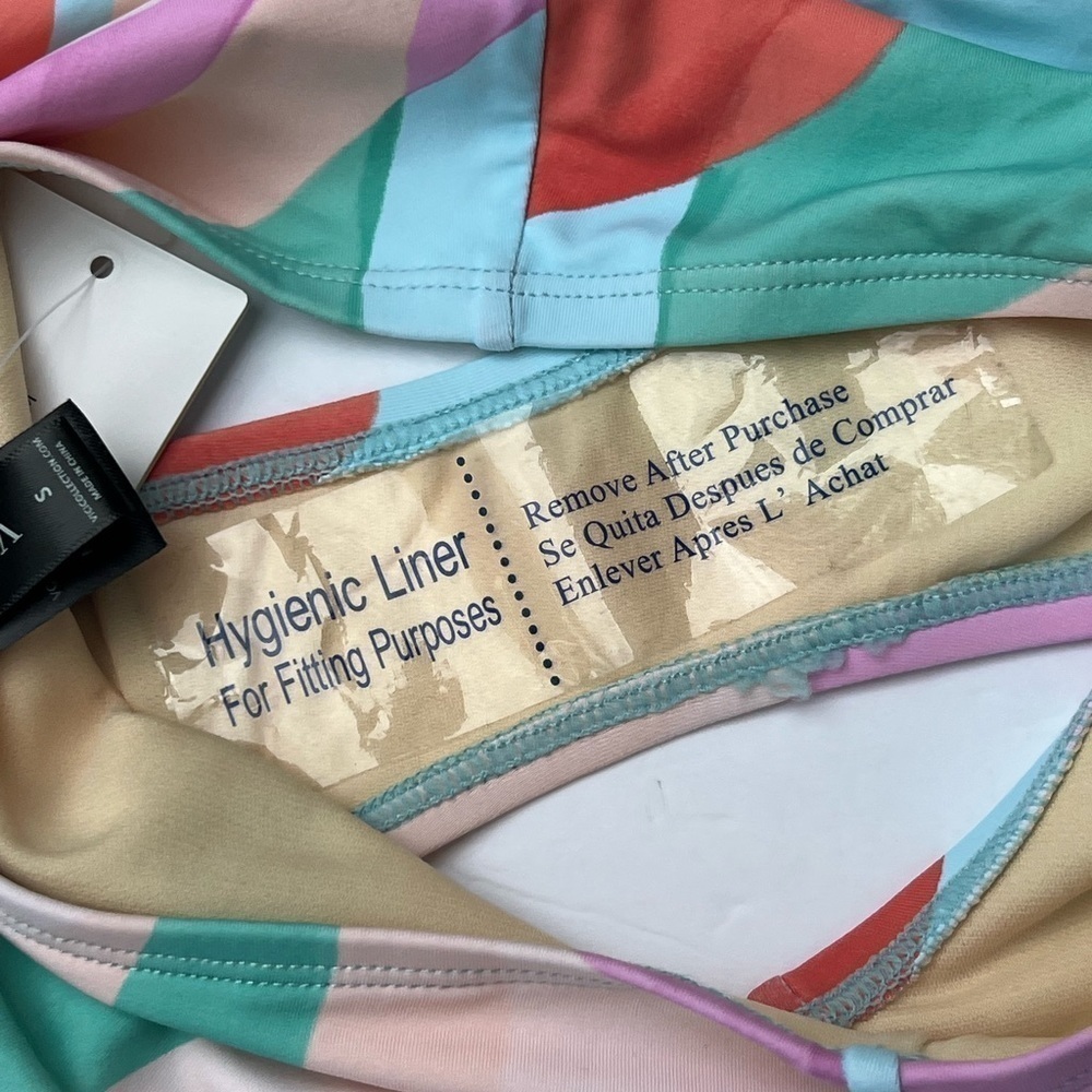 Vici Sami montage multicolor high-rise cheeky swim bottom NWT SIZE SMALL - Picture 4 of 6